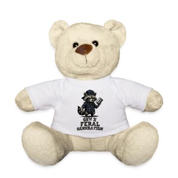 Retro Raccoon Gen X Feral Generation - Teddy Bear - white - Front