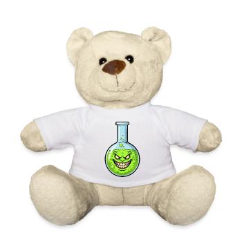 Grüne Alchemieflasche mit grimmigem Lächeln - Teddy - Weiß - Vorne