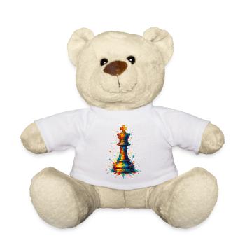 King of Chess Colorful Watercolor Style - Teddy Bear - white - Front