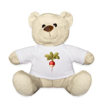 Radishes Vintage Botanical Drawing - Teddy Bear - white - Front