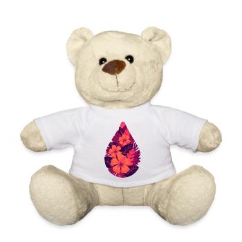 Feuilles de feu de la flore - Nounours - blanc - Devant