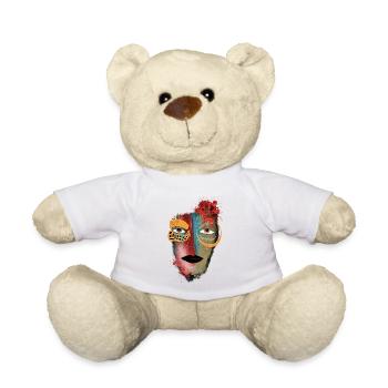 Masques de couleur sur le visage - Nounours - blanc - Devant