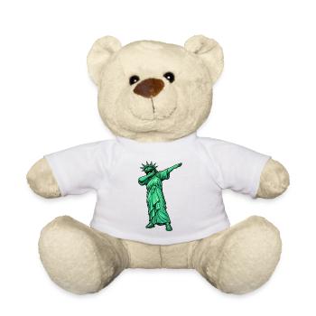 Dabbing Statue of Liberty - Teddy Bear - white - Front