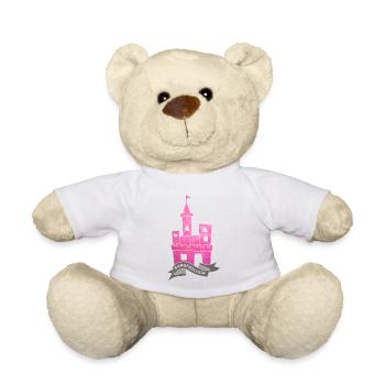Burgfräulein Prinzessin Banderole pink Mädchen  - Teddy - Weiß - Vorne