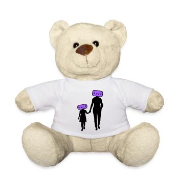 Familie Silhouette Liebe Kinder Eltern Mama Papa - Teddy - Weiß - Vorne