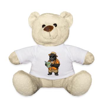 Voyageur Gorille en chemise hawaïenne - Nounours - blanc - Devant