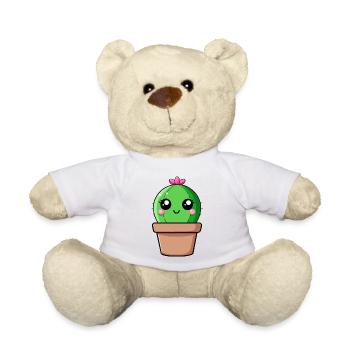 Cactus Kawaii in Flower Pot - Teddy Bear - white - Front