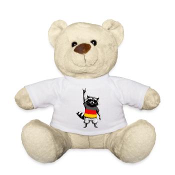Funny German Raccoon Flag Pride - Teddy Bear - white - Front