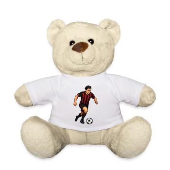 Joueur de football Sprint Rouge Noir - Nounours - blanc - Devant