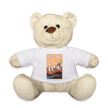 Berglandschaft Sonnenuntergang - Teddy - Weiß - Vorne