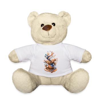 Geschmolzene Keramik: Hände und Vase - Teddy - Weiß - Vorne