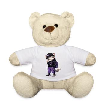 Adventurer Kitten Purple Stars - Teddy Bear - white - Front