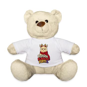 Lama Advent Festlich Flauschig - Teddy - Weiß - Vorne