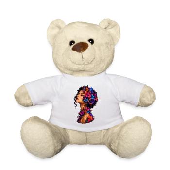 Butterfly Blossoms Wreath - Teddy Bear - white - Front