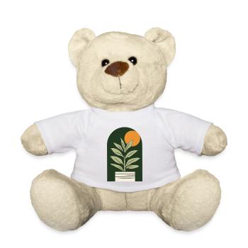 Sun plant in dark green - Teddy Bear - white - Front