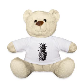 Ananas Splash Noire - Nounours - blanc - Devant