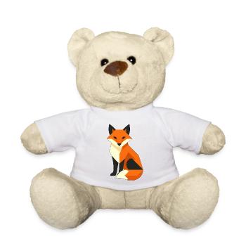 Geometrischer Fuchs – Dark Fox Design - Teddy - Weiß - Vorne