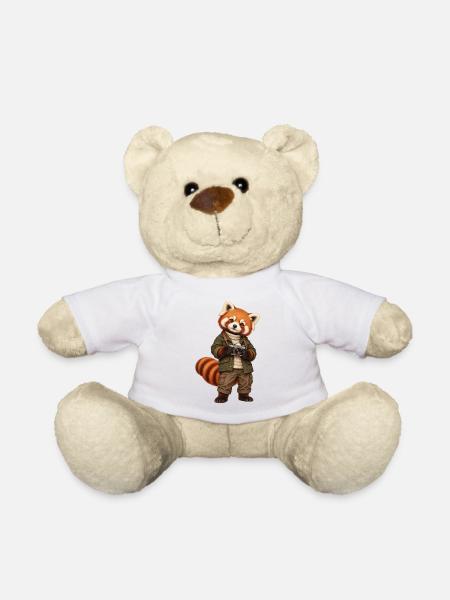 Red Panda Fotograf mit Kamera - Teddy - Weiß