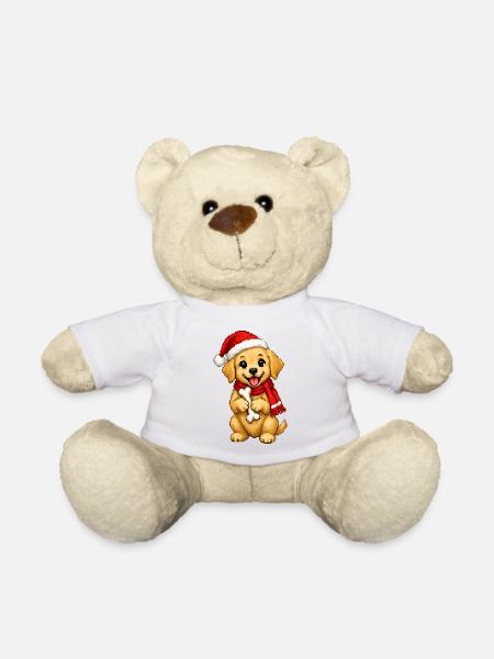 Golden Retriever Welpe Weihnachtsmütze Weihnachten - Teddy - Weiß