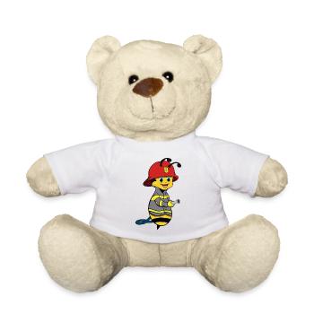 Feuerwehr Biene Feuerwehrmann Lustig Kinder - Teddy - Weiß - Vorne