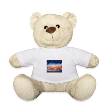 City at Dusk, Japan - Teddy Bear - white - Front