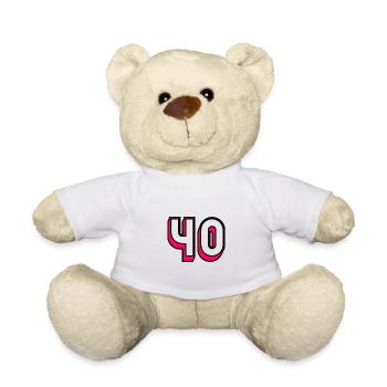 40. ANNIVERSAIRE. HAPPY BIRTHDAY - Nounours - blanc - Devant