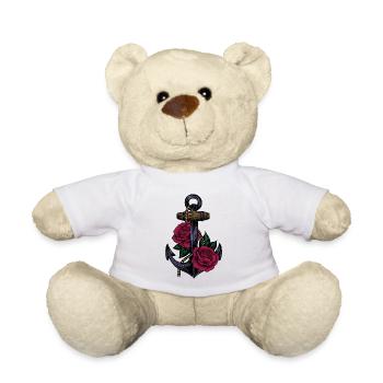 Anchor and roses - Teddy Bear - white - Front