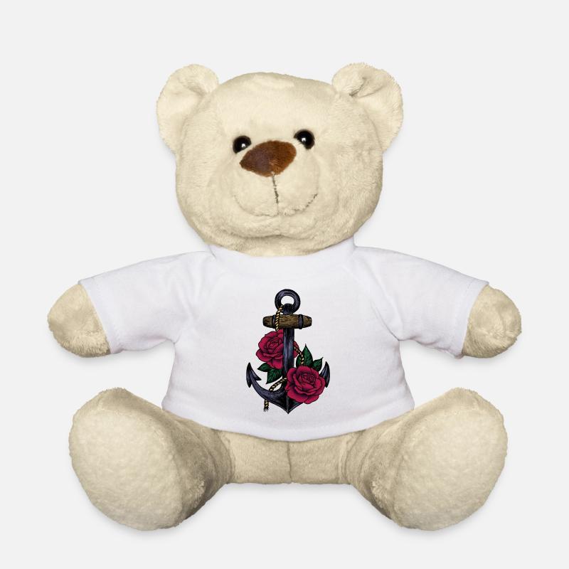 Anker und Rosen - Teddy - Weiß