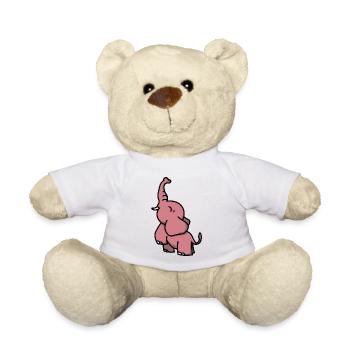 Bébé éléphant - éléphant - idée cadeau fille - Nounours - blanc - Devant
