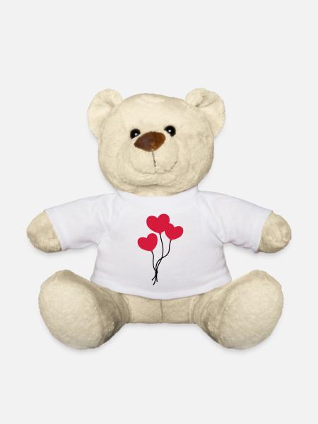 Herzballons / ballons coeur / ballon coeur - Nounours - blanc