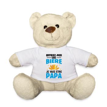 Offrez moi une bière je vais être papa - Nounours - blanc - Devant