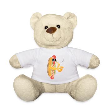 Saxophoniste Saxophone Wurst Musicien - Nounours - blanc - Devant
