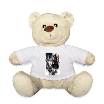 Wolf Design by ART8NS Art on Streetwear S 01of25 - Teddy - Weiß - Vorne