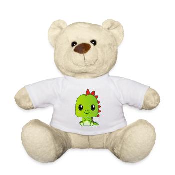 Dragon vert bébé mignon - Nounours - blanc - Devant
