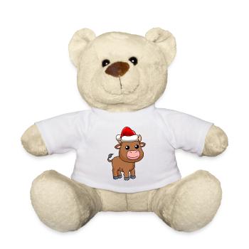 Taureau Comic Christmas - Nounours - blanc - Devant