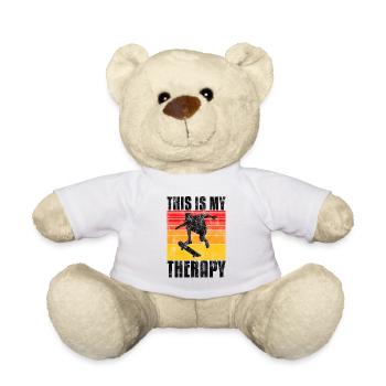 This is My therapy Skateboard Skateboarder Skate - Teddy Bear - white - Front