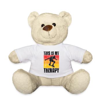 Ceci est ma thérapie Skateboard Skateboarder Skate - Nounours - blanc - Devant