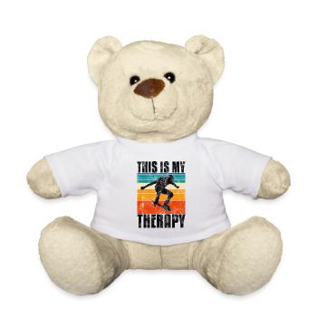 This is My therapy Skateboard Skateboarder Skate - Teddy Bear - white - Front