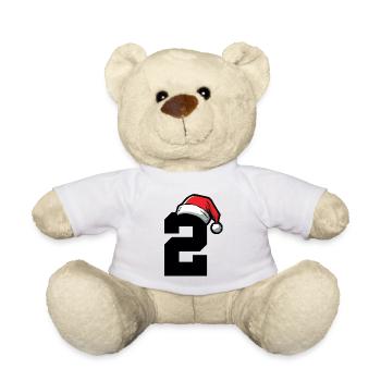 2 Zahl Weihnachten - Teddy - Weiß - Vorne