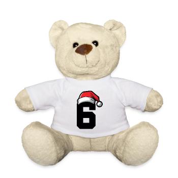6 Numéro de Noël - Nounours - blanc - Devant