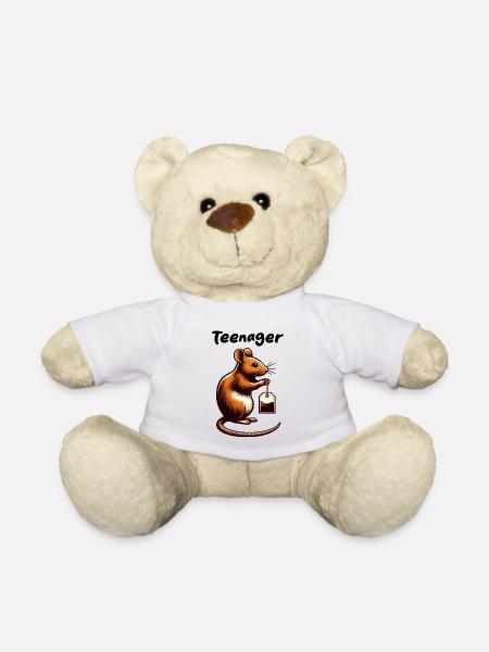 TEENAGER TEE BEUTEL NAGER NAGETIER MAUS RATTE TIER - Teddy - Weiß