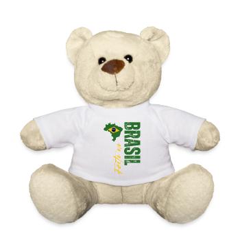 Made in Brazil, I love Brazil - Teddy Bear - white - Front