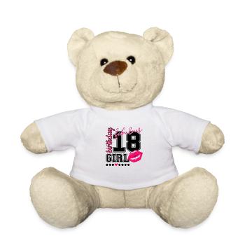 18e anniversaire pour fille dix-huitième anniversaire baiser - Nounours - blanc - Devant
