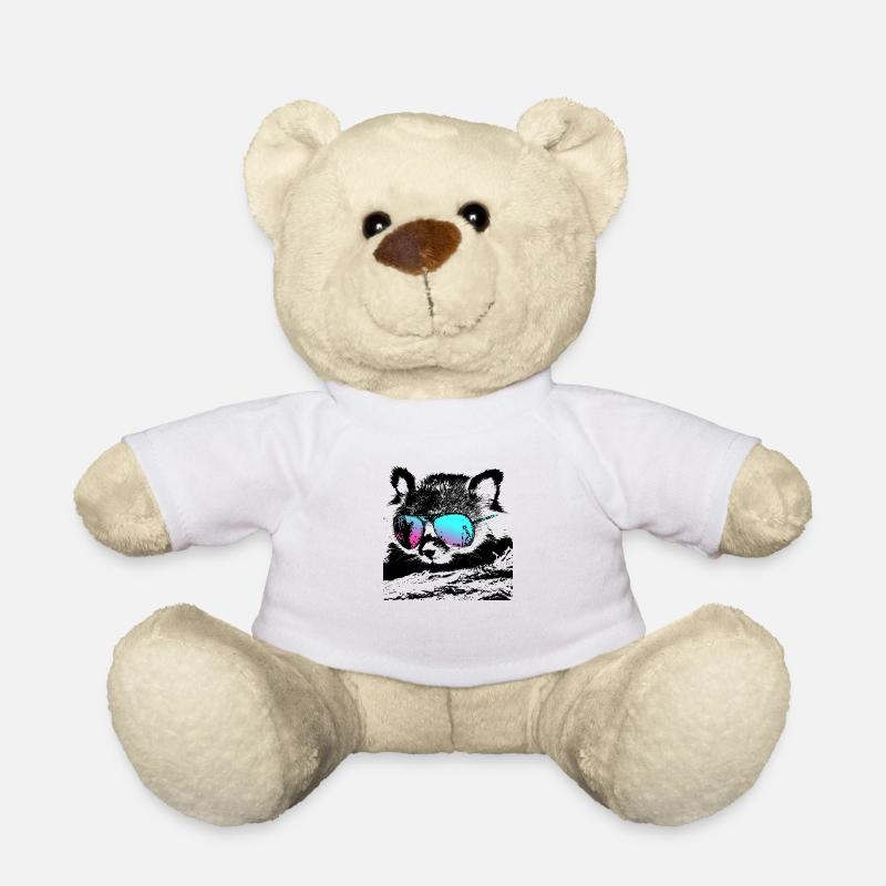 Red panda with sunglasses - Teddy Bear - white