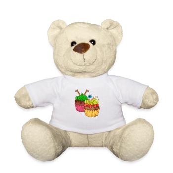 Gâteau au muffin Halloween - Nounours - blanc - Devant