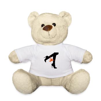 Hübsche Frauenbeine mit einem Tanga - Teddy - Weiß - Vorne