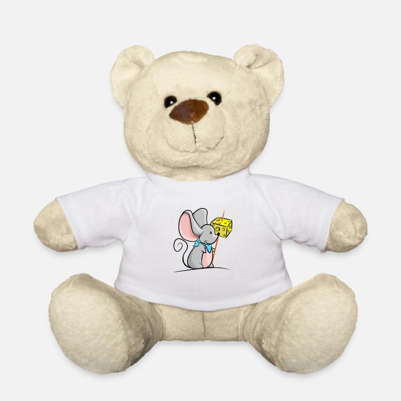 Mouse with cheese - Teddy Bear - white