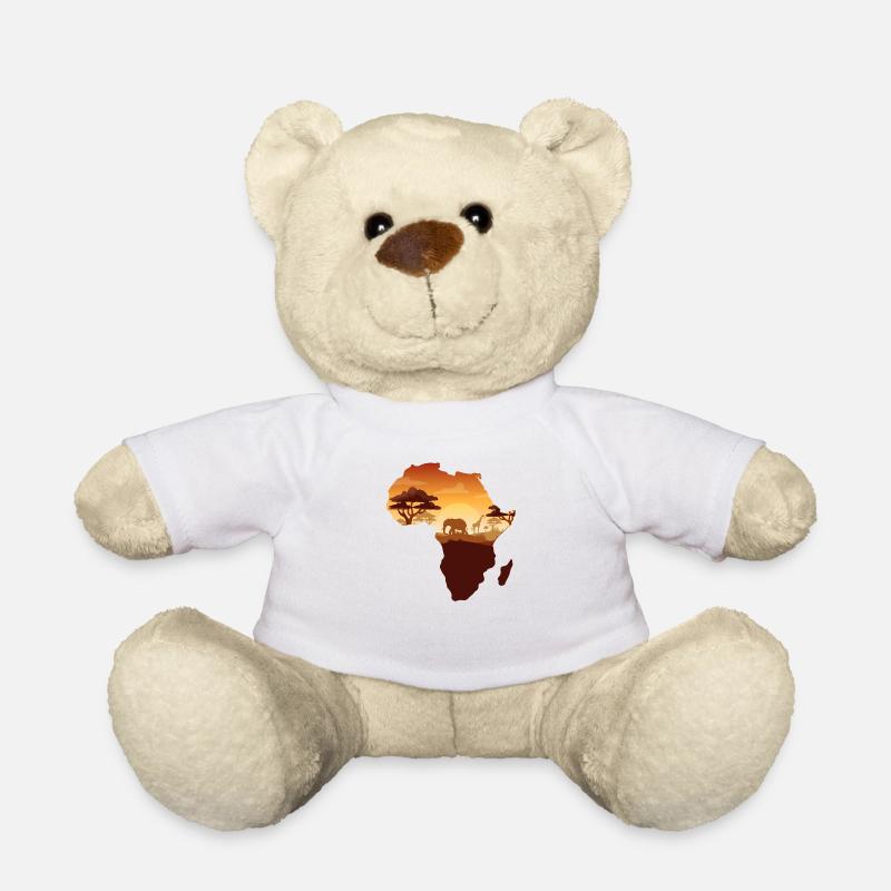 Africa Map - Teddy Bear - white