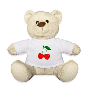 cherries - Teddy Bear - white - Front