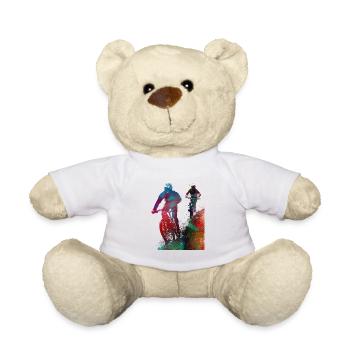 Cycling Bike sport art #cycling #sport - Teddy Bear - white - Front